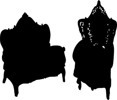Vector silhouette of chair on white background