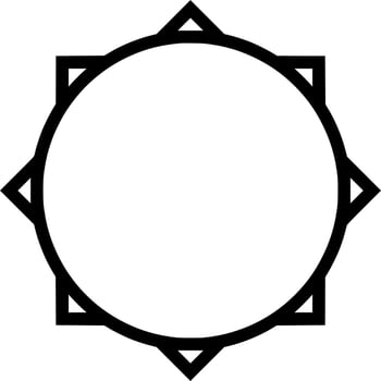 Vector silhouette of sun design on white background