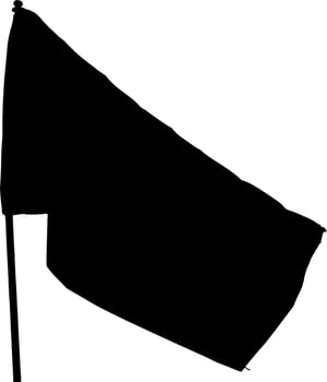 Vector silhouette of flag on white background