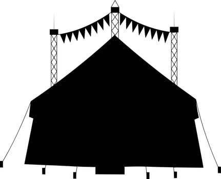 Vector silhouette of exhibition on white background