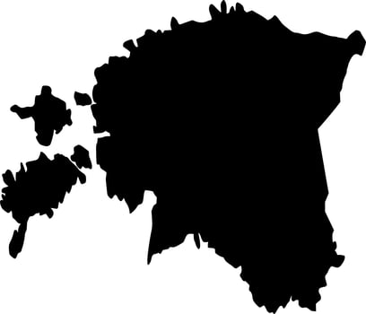 Vector silhouette of estonia map on white background