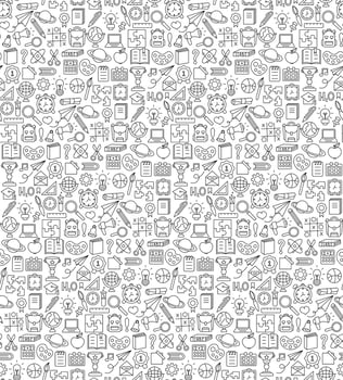 Back to school. pattern seamless of stationery for studying at school. education kids accessory. vector object stuff design. graphic patch element children study.