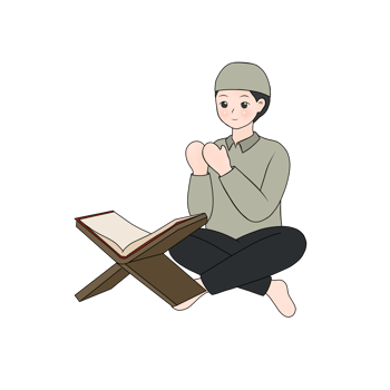 muslim boy reading alquran png