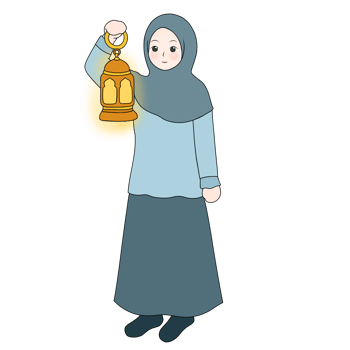 cute ramadan greeting with lantern png