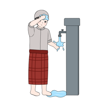 wash forehead wudhu png