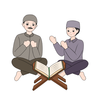 reading quran illustration png