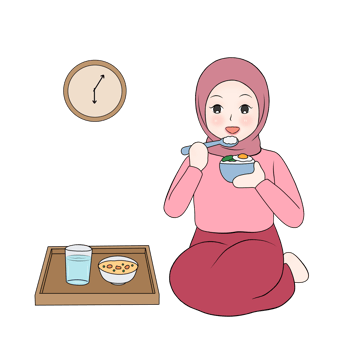 hijab girl enjoying iftar png
