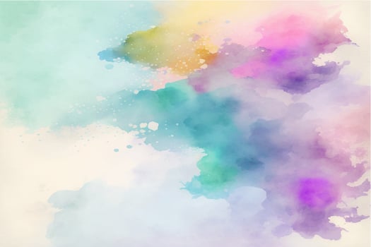 Hand painted watercolor sky cloud background with a pastel colored vector
