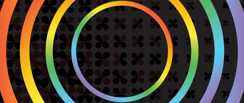 Happy Pride month background. LGBTQ community symbols with rainbow circle, flower pattern. Design for celebration against violence, bisexual, transgender, gender equality, rights concept. vector