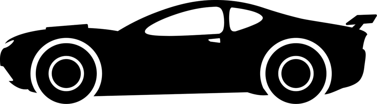 Sport car icon vector. Vector illustration of fast sport car for race. Vehicle icon of car for design regarding transportation, automotive and automobile. Silhouette of transportation