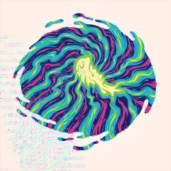 Spiral hypnotic optical illusion trippy background illustration vector