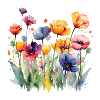 Colorful spring flowers png