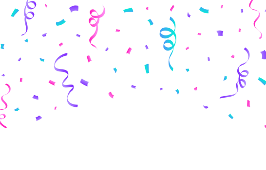 Colorful confetti and ribbon falling PNG. Simple confetti and ribbon falling isolated on transparent background. Festival elements PNG. Anniversary and birthday celebration element. png