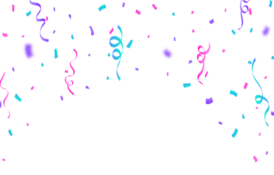 Colorful confetti and ribbon falling PNG. Simple confetti and ribbon falling isolated on a transparent background. Festival elements PNG. Anniversary and birthday celebration element. png