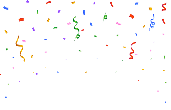 Confetti PNG illustration for the carnival background. Multicolor party tinsel and confetti falling. Colorful confetti isolated on transparent background. Festival elements PNG. Birthday celebration.