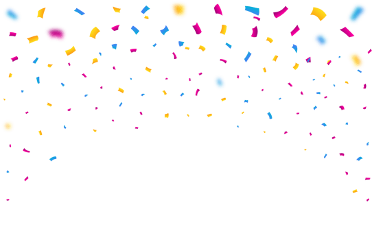 Colorful confetti and tinsel falling PNG. Shiny confetti and tinsel falling isolated on a transparent background. Festival elements PNG. Anniversary and birthday celebration element. png