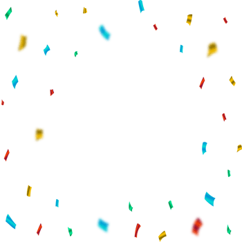 Colorful shiny confetti explosion isolated on transparent background. Multicolor party tinsel and confetti photo frame PNG. Confetti PNG for carnival background. Festival and anniversary elements PNG.