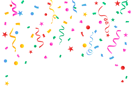 Colorful Party confetti and Ribbon falling isolated on a transparent background. Colorful confetti and ribbon falling PNG. Carnival elements PNG. Anniversary and birthday celebration element. png