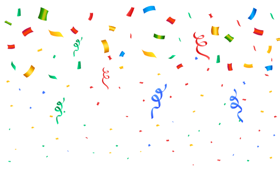 Realistic confetti background PNG. Multicolor celebration confetti ribbon falling illustration. Colorful bright confetti isolated on transparent background. Festival element PNG. Birthday celebration. png