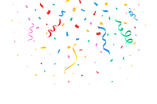 Confetti illustration for the festival background. Colorful party ribbon and confetti falling. Golden confetti isolated on a transparent background. Carnival elements PNG. Birthday celebration. png