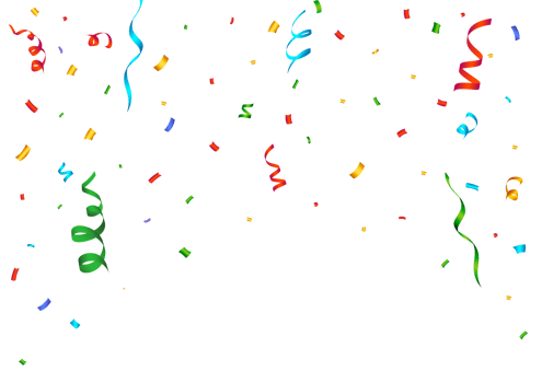Confetti PNG illustration for birthday background. Confetti and falling on transparent background. Red, green, golden, blue, purple confetti on transparent background. Celebration Event and Party PNG.