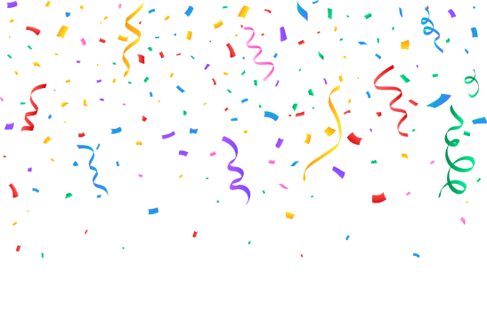 Confetti PNG for the carnival background. Multicolor party ribbon and confetti falling. Colorful confetti isolated on transparent background. Festival elements PNG. Birthday party celebration.
