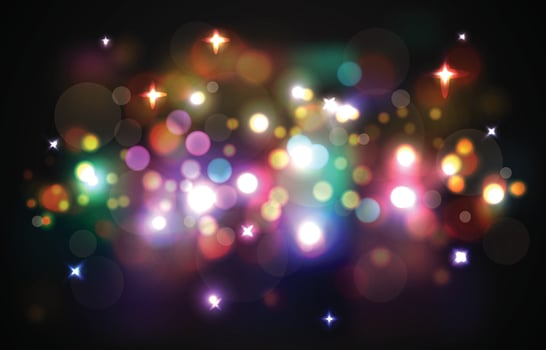 Colorful Sparkling Bokeh at Night vector