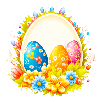 oval shape frame with Easter egg png