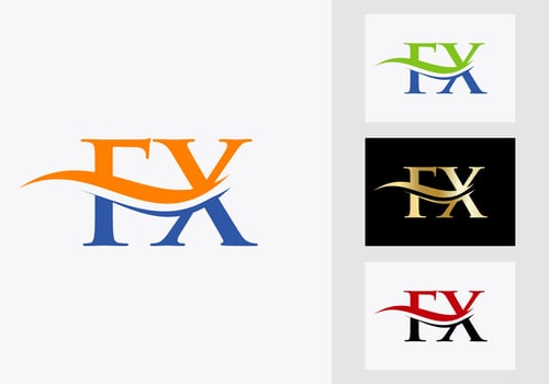 Initial Monogram Letter FX Logo Design. FX Logotype Template vector
