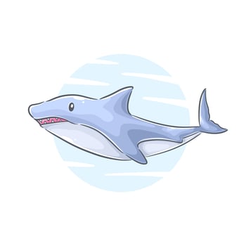 Hand drawn shark cartoon clipart vector