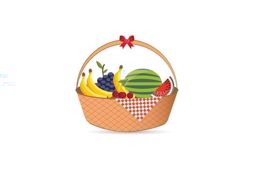fruit life gift basket illustration vector
