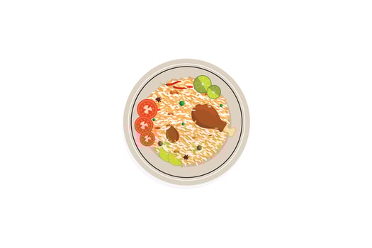 illustration of chicken biryani vector
