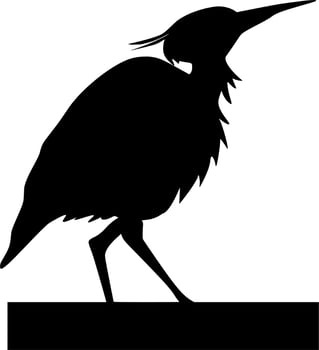 Vector silhouette of bird on white background