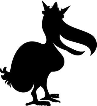 Vector silhouette of Bird on white background