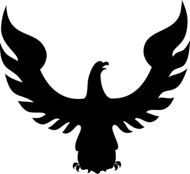 Vector silhouette of Eagle on white background
