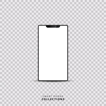 A Smart phone mock-up on transparent vackground, 3Ds of Realistic smart phone for new genration of smart phone concept design vector