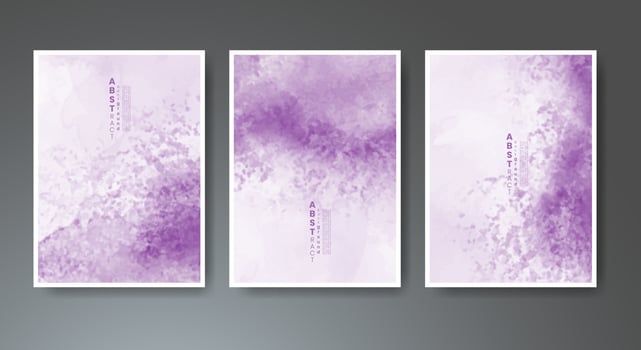 Set of creative hand painted abstract watercolor background. Design for your cover, date, postcard, banner, logo. vector