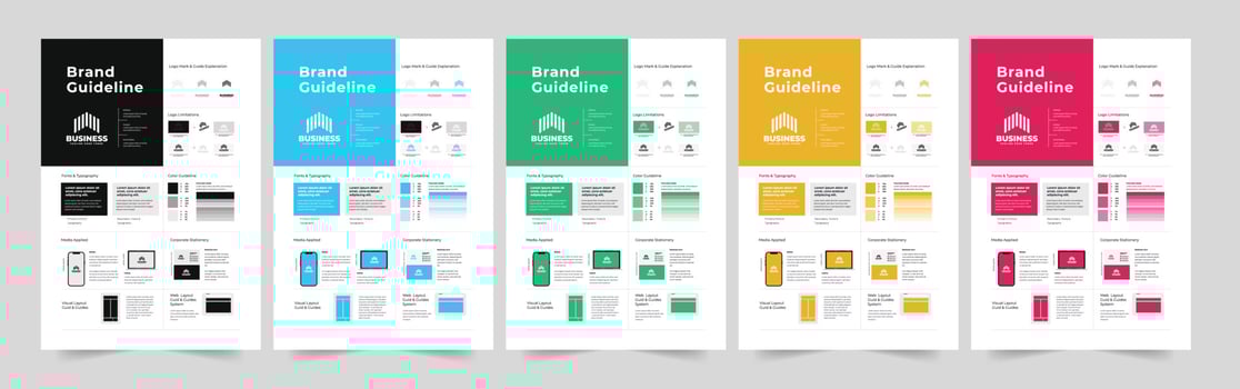 Brand Guideline or A4 Brand Guideline Template Design vector