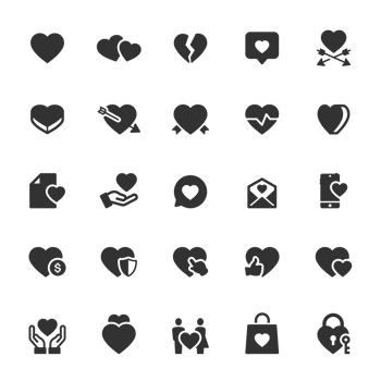 Icon set - heart and love png