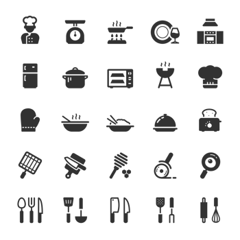 Icon set - kitchen utensils and cooking png