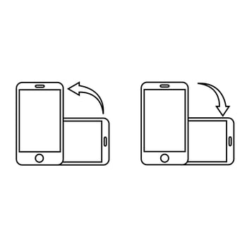 Rotate smartphone isolated icon. Device rotation symbol. Mobile screen horizontal and vertical turn. vector