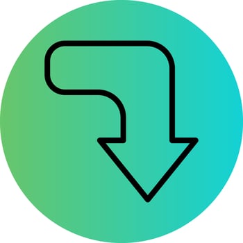 Turn Down Vector Icon Design