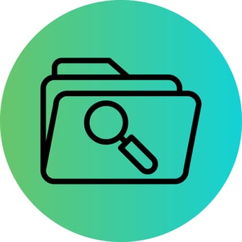 Folder Search Vector Icon Design