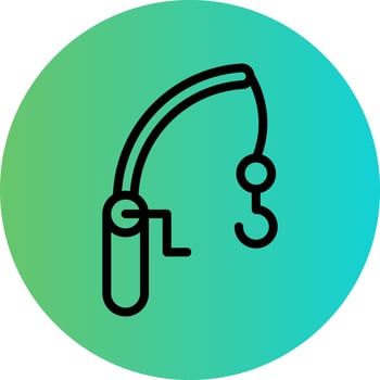 Fishing Rod Vector Icon Design