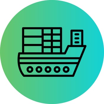 Cargo Ship Vector Icon Design