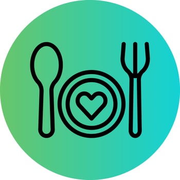 Wedding Dinner Vector Icon Design