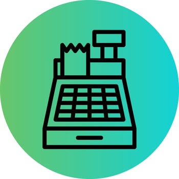 Cashier Machine Vector Icon Design