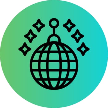 Disco Ball Vector Icon Design