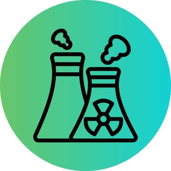 Nuclear Plant Vector Icon Design