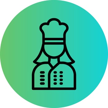 Lady Chef Vector Icon Design